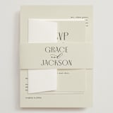 "Commonwealth" - Wedding Invitations in Ecru by That Girl Press - Assembled with Belly Band