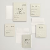 "Commonwealth" - Wedding Invitations in Ecru by That Girl Press - Invitation Suite