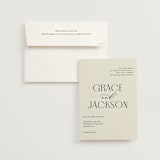 "Commonwealth" - Wedding Invitations in Ecru by That Girl Press - Invitation with Envelope