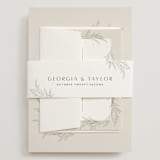 "Etched Frame" - Wedding Invitations in Eggshell by Robert and Stella - Assembled with Belly Band
