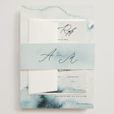 "Ocean Vibes" - Wedding Invitations in Sky by Marina Onoprienko - Assembled with Belly Band