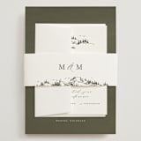 "into the mountains" - Wedding Invitations in Olive by Helen Halik - Assembled with Belly Band