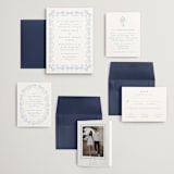"Bow Frame" - Wedding Invitations in Lagoon by Leah Bisch - Invitation Suite