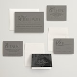 "The Ultimate After Party" - Wedding Invitations in Fog by Becky Nimoy - Invitation Suite