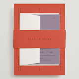 "Alaia" - Wedding Invitations in Verona Sunset by Blustery August - Assembled with Belly Band