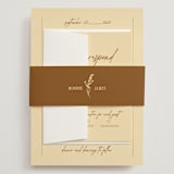 "Classic and Floral" - Wedding Invitations in Bark by Jen Ramsey - Assembled with Belly Band