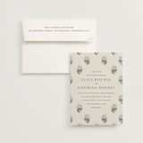 "Blockprint" - Wedding Invitations in Almond by Olivia Kanaley Inman - Invitation with Envelope