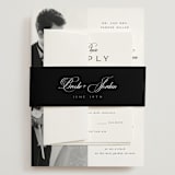 "Side by Side" - Wedding Invitations in Tuxedo by Orasie - Assembled with Belly Band