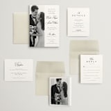 "Side by Side" - Wedding Invitations in Tuxedo by Orasie - Invitation Suite