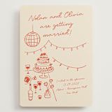 "Party On!" - Wedding Invitations in Sangria Spark by Zove Ahhh - Front