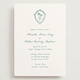 "Palm Tree Crest" - Wedding Invitations in Palm by Erika Firm - Front