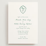 "Palm Tree Crest" - Wedding Invitations in Palm by Erika Firm - Front