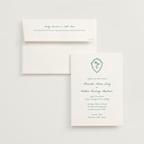 "Palm Tree Crest" - Wedding Invitations in Palm by Erika Firm - Invitation with Envelope