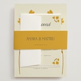 "Vintage Wildflowers" - Wedding Invitations in Yolk by Morgan Kendall - Assembled with Belly Band