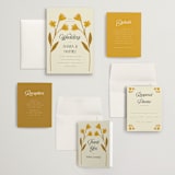 "Vintage Wildflowers" - Wedding Invitations in Yolk by Morgan Kendall - Invitation Suite