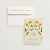 "Vintage Wildflowers" - Wedding Invitations in Yolk by Morgan Kendall - Invitation with Envelope