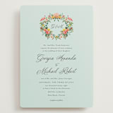 "Tropical Crest" - Wedding Invitations in Papaya by Susan Moyal - Front