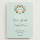 "Tropical Crest" - Wedding Invitations in Papaya by Susan Moyal - Front
