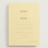 "Vintage Label" - Wedding Invitations in Butter by Nazia Hyder - Front