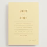 "Vintage Label" - Wedding Invitations in Butter by Nazia Hyder - Front