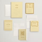 "Vintage Label" - Wedding Invitations in Butter by Nazia Hyder - Invitation Suite