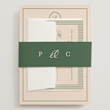 "Scripted" - Wedding Invitations in Emerald by Creo Study - Assembled with Belly Band