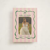 "Whimsical Stripes" - Graduation Announcements in Raspberry Matcha by Vera Lim - Front