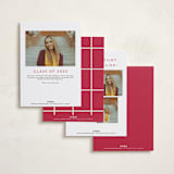 "Team Grad" - Graduation Announcements in Cherry by Louise Kay - Back of Card Options