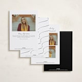 "Ribbons and Cords" - Graduation Announcements in Ink by Megan Davis - Back of Card Options