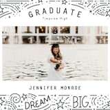 "Dream Big Grad" - Graduation Announcements in Snow by Stephanie Hawkes - Detail