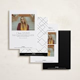 "Stacked Name" - Graduation Announcements in Linen by Erica Krystek - Back of Card Options