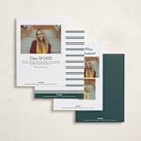 "Varsity Initial" - Graduation Announcements in Forest by Leia Matt - Back of Card Options