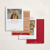 "Grad Stripes" - Graduation Announcements in Rose & Sunflower by Anna Elder - Back of Card Options