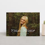"Chic Name" - Graduation Announcements in Cloud by Carolyn MacLaren - Front