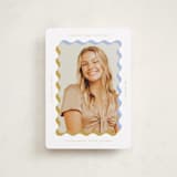 "wavy frame" - Graduation Announcements in Aqua by Baumbirdy - Front