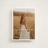 "Graduate Script" - Graduation Announcements in Snow by Sarah Curry - Front