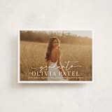 "Graduate Script" - Graduation Announcements in Snow by Sarah Curry - Front