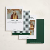 "Checked Out" - Graduation Announcements in Pine by Rachel Cassel - Back of Card Options