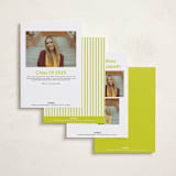 "Classic Pop" - Graduation Announcements in Citron by Cleghorn Creative - Back of Card Options