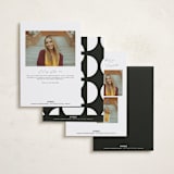 "Theatric" - Graduation Announcements in Midnight by Christie Garcia - Back of Card Options