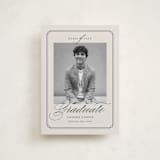 "Refined Grad" - Graduation Announcements in Taupe by Ashley Iwafuchi - Front