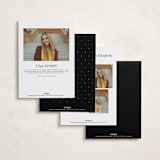 "Modern striped frame" - Graduation Announcements in Noir by Jackie Crawford - Back of Card Options