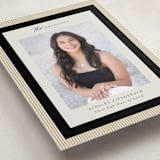 "Modern striped frame" - Graduation Announcements in Noir by Jackie Crawford - Detail