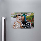 "Tassled T" - Graduation Announcements in Snow by Lauren Chism - Magnet Front