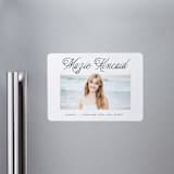 "Minimal Flourish" - Graduation Announcements in Noir by AK Graphics - Magnet Front