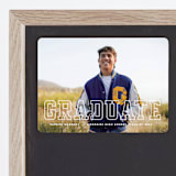 "Strength" - Graduation Announcements in Snow by Sarah Curry - Magnet Front