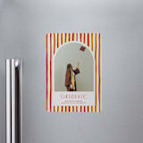 "Grad Stripes" - Graduation Announcements in Rose & Sunflower by Anna Elder - Magnet Front