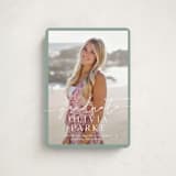 "Graduate Script" - Customizable Foil-pressed Graduation Announcements in White by Sarah Curry.