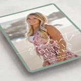 "Graduate Script" - Customizable Foil-pressed Graduation Announcements in White by Sarah Curry.