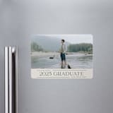 "Merry Trim" - Graduation Announcements in Ivory by Erica Krystek - Magnet Front